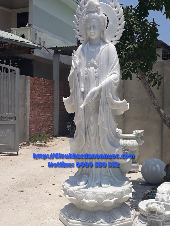 Tượng phật quan âm đá cẩm thạch 