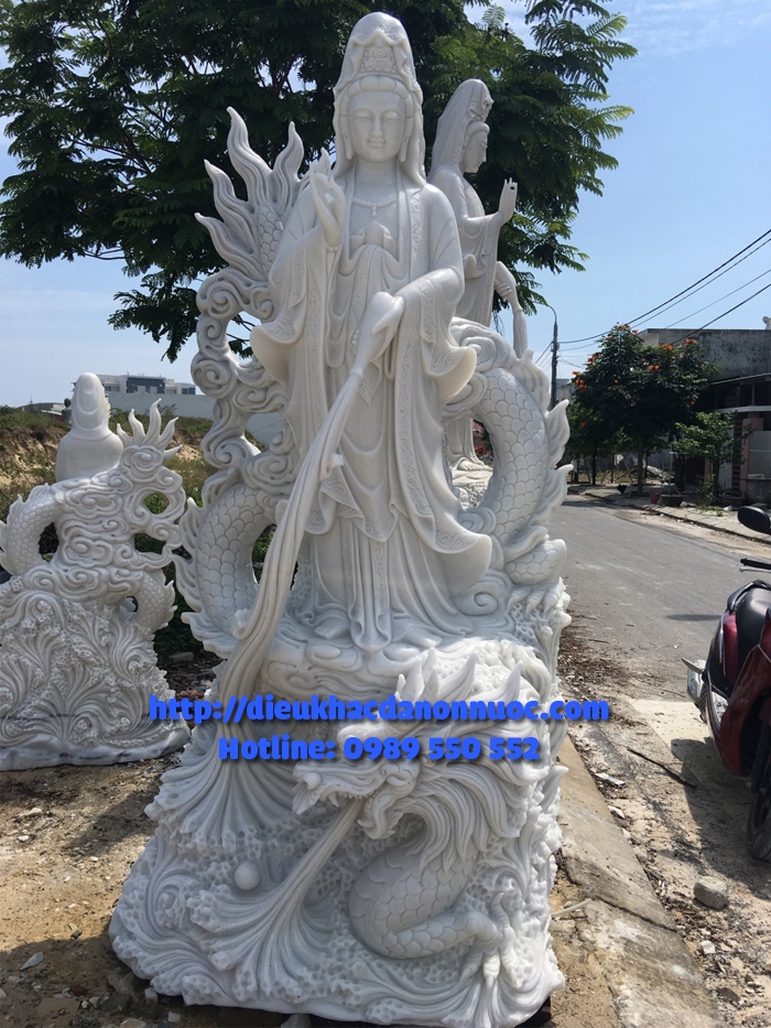 Tượng phật quan âm đá cẩm thạch 