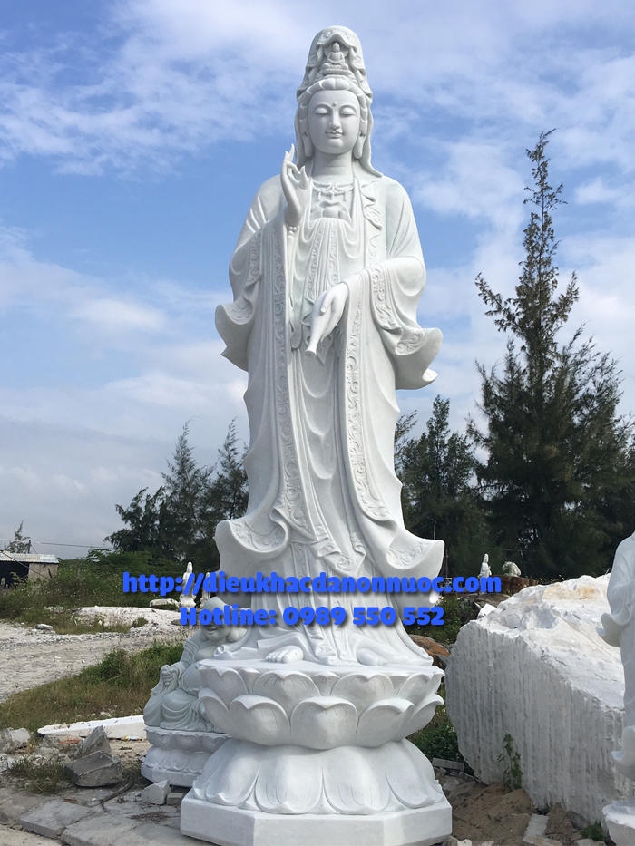 Tượng phật quan âm đá cẩm thạch 