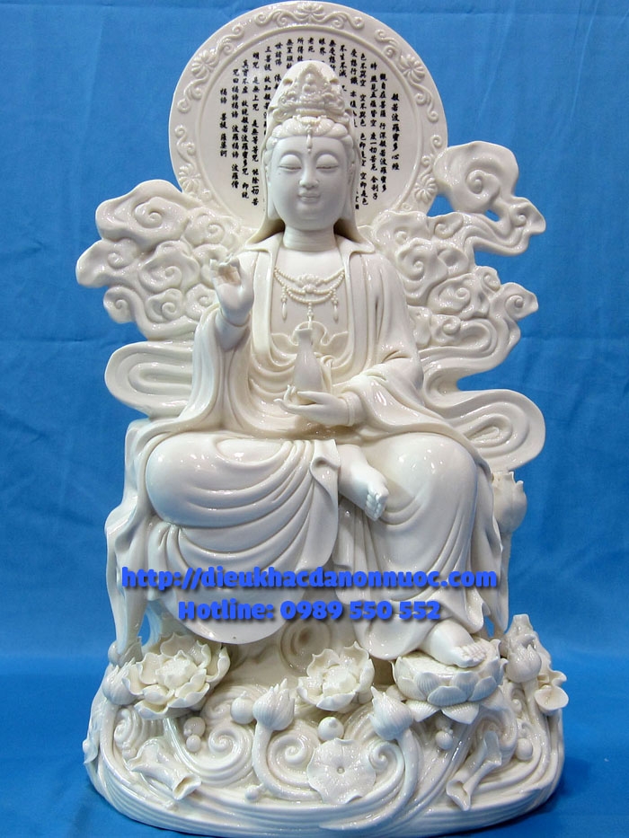 Tượng phật quan âm đá cẩm thạch 